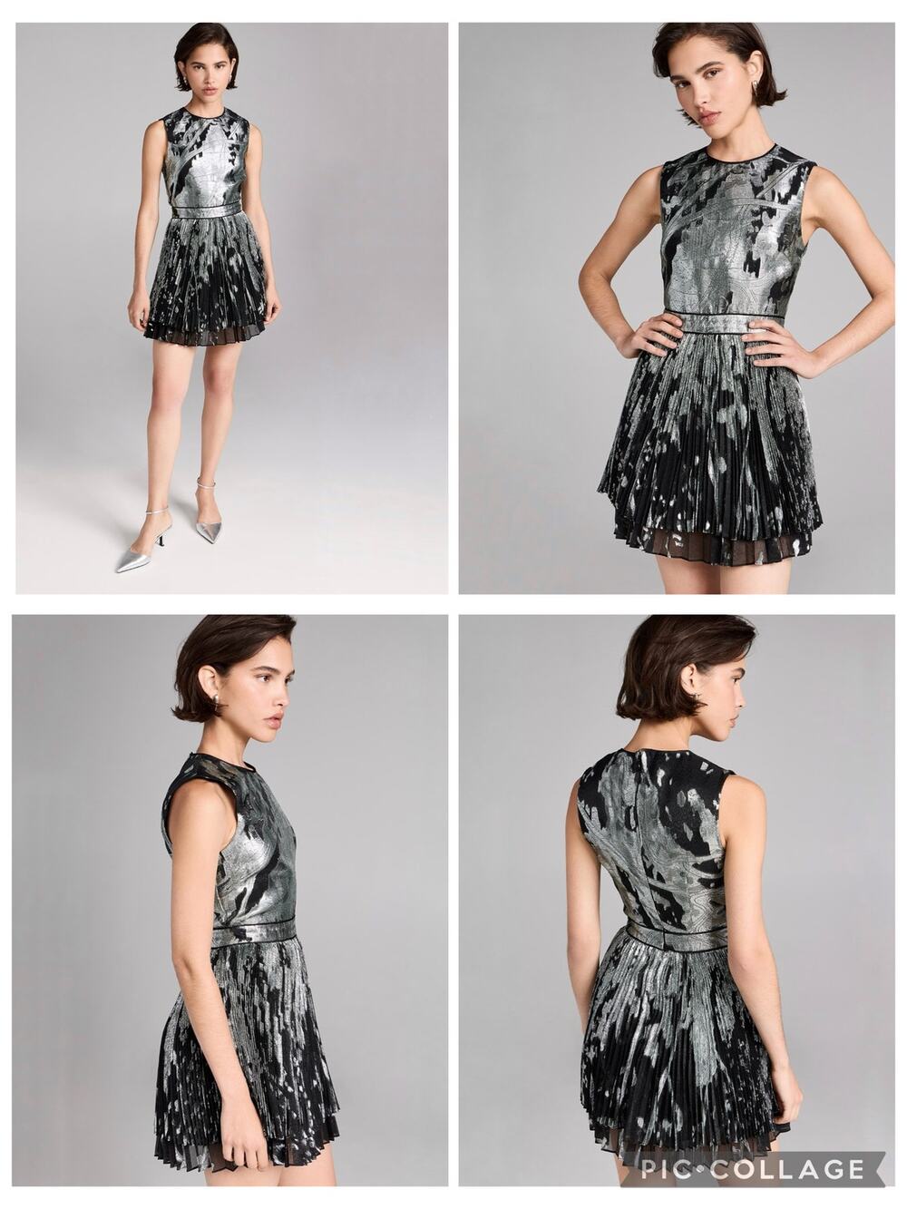 NWT Jonathan Simkhai Selkie Dress Black Silver Mini Party NYE Cocktail Size 2